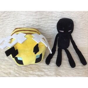 Minecraft Plush Enderman & Bumble Bee Stuffed Soft Toys Dolls No Tags Mojang